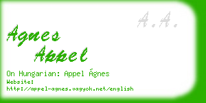 agnes appel business card