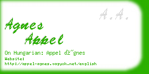 agnes appel business card